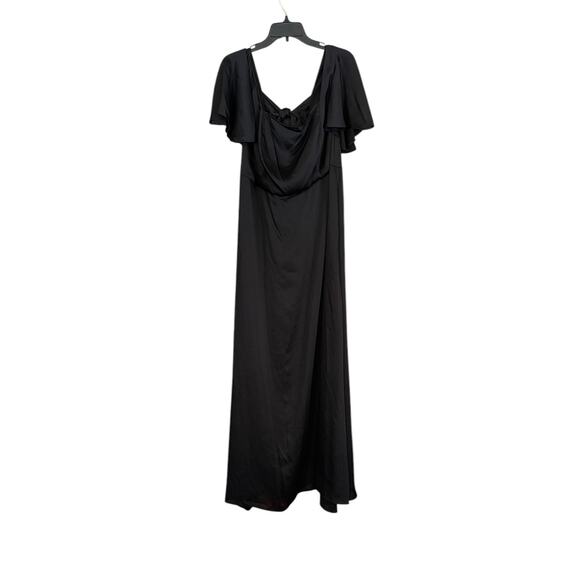 Sachin + Babi Womens Black Aurora Short Flutter Sleeve Gown Size 18W NEW - Picture 5 of 8